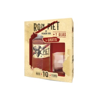 Rhum Ron Piet 50cl Giftpack + Glas 40% 
